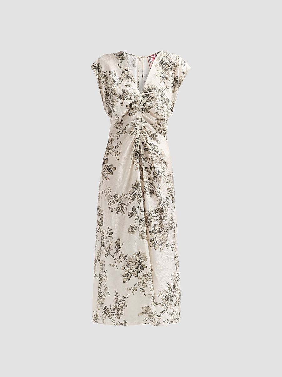 Women's Delcie Printed Midi Dress - Sunlight Garden - Size 14