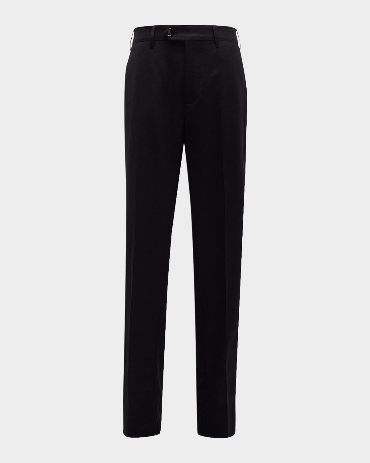 Men & apos;s Light Flannel Flat-Front Trousers