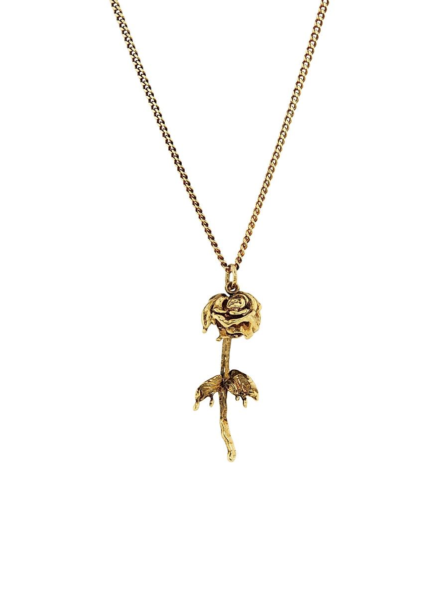 Women's Goldtone Dipped Rose Pendant Necklace - Giallohava