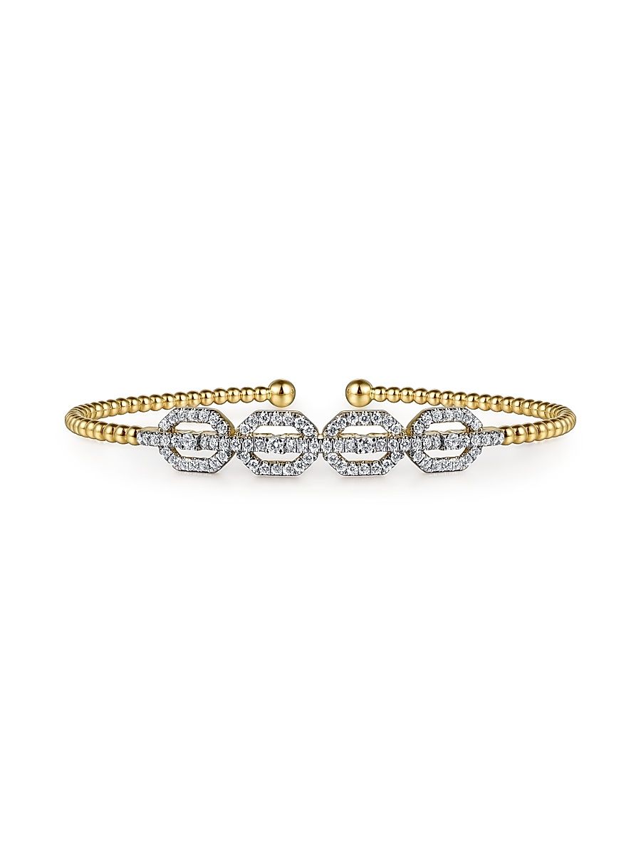 Women's Bujukan 14K Yellow Gold & 0.60 TCW Diamond Linked Cuff Bracelet - Yellow Gold