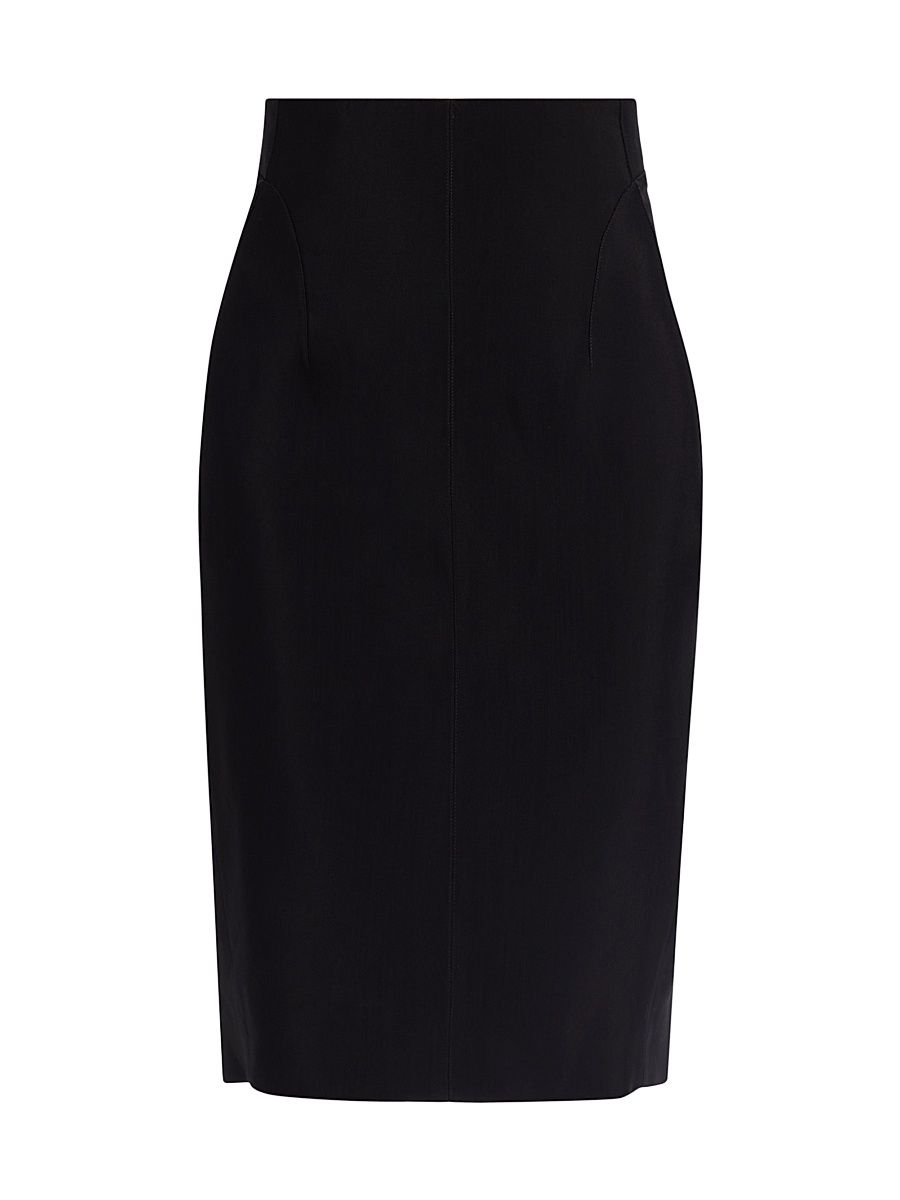 Women's Matte Heavy Fluid Midi-Skirt - Black - Size 12
