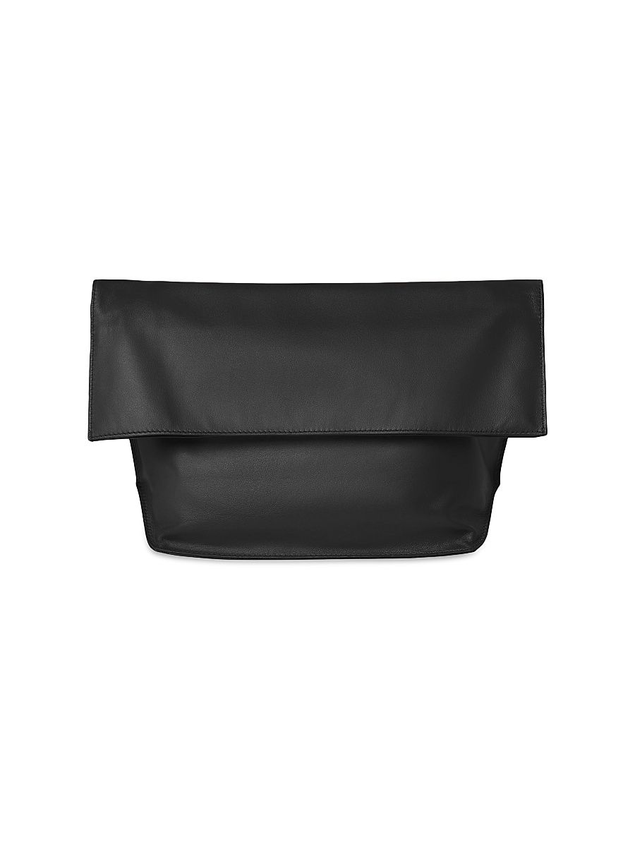Women's Finn Leather Foldover Bag - Black