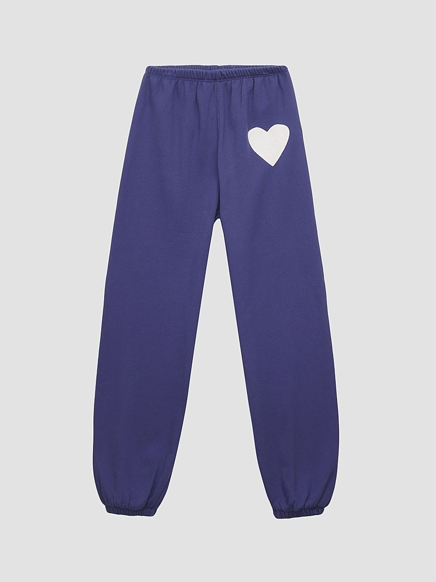 Girl's Heart Jogger Sweatpants - Sailboat Blue - Size 14