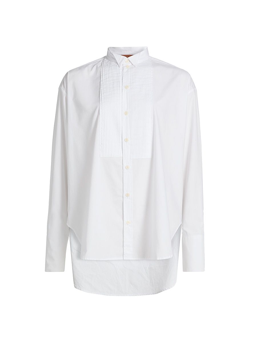 Women's The Tuck Cotton Shirt - White - Size Large