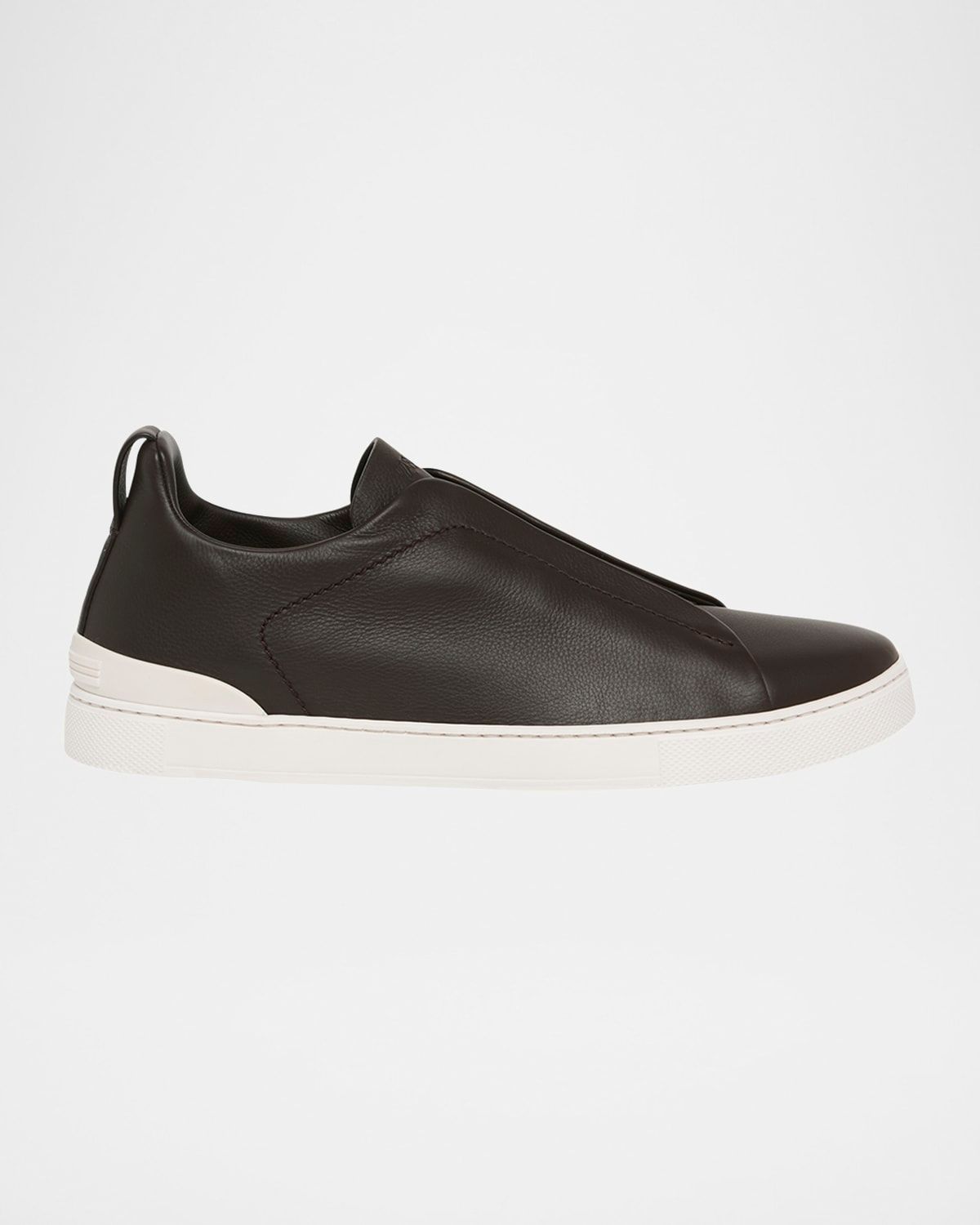 Men & apos;s Triple Stitch Deerskin Leather Slip-On Sneakers