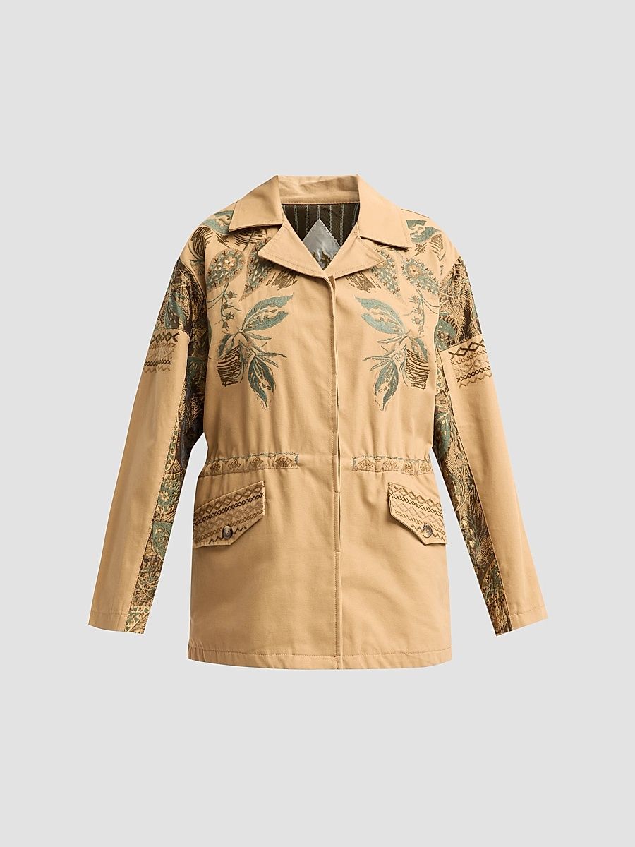 Johnny Was Women's Seoyeon Oozie Parka Jacket - Sand - Size XL
