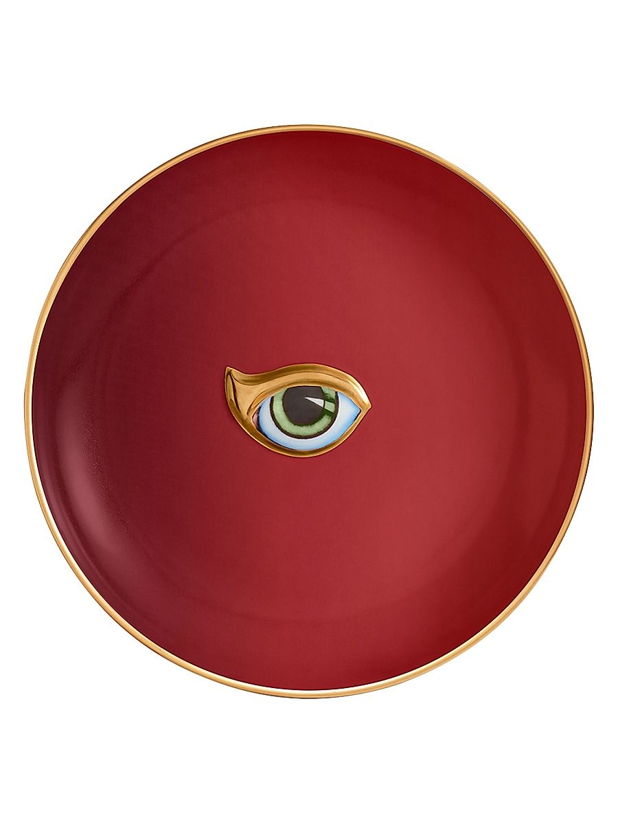 L'Objet + Lito Catchall 24K Gold-Plated Porcelain Tray - Wine