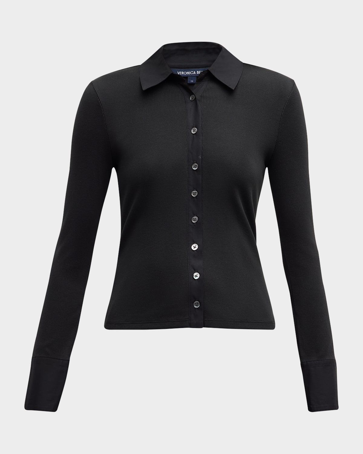 Scottie Long-Sleeve Mixed Media Top