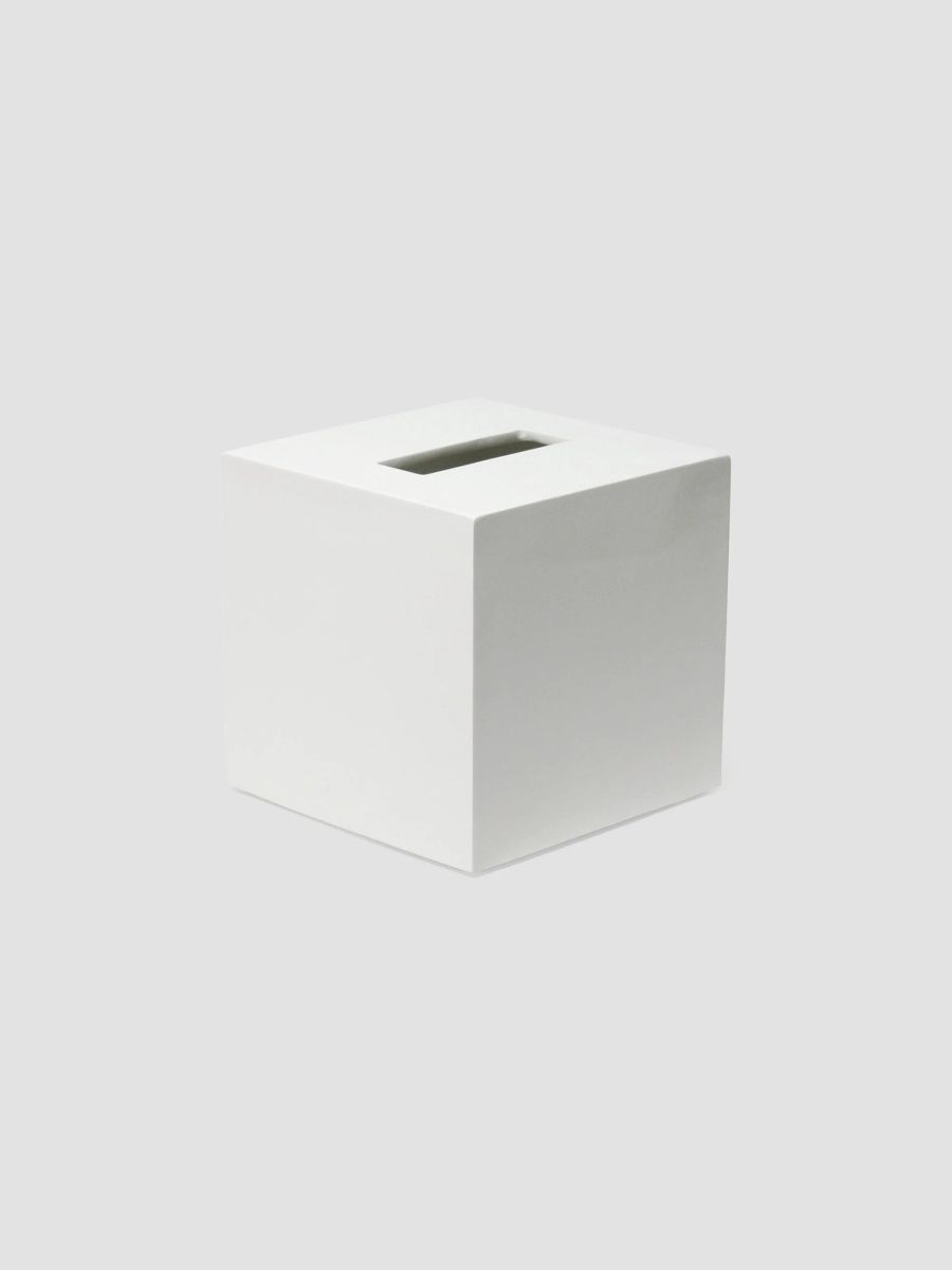 Jonathan Adler Lacquer Tissue Box - White