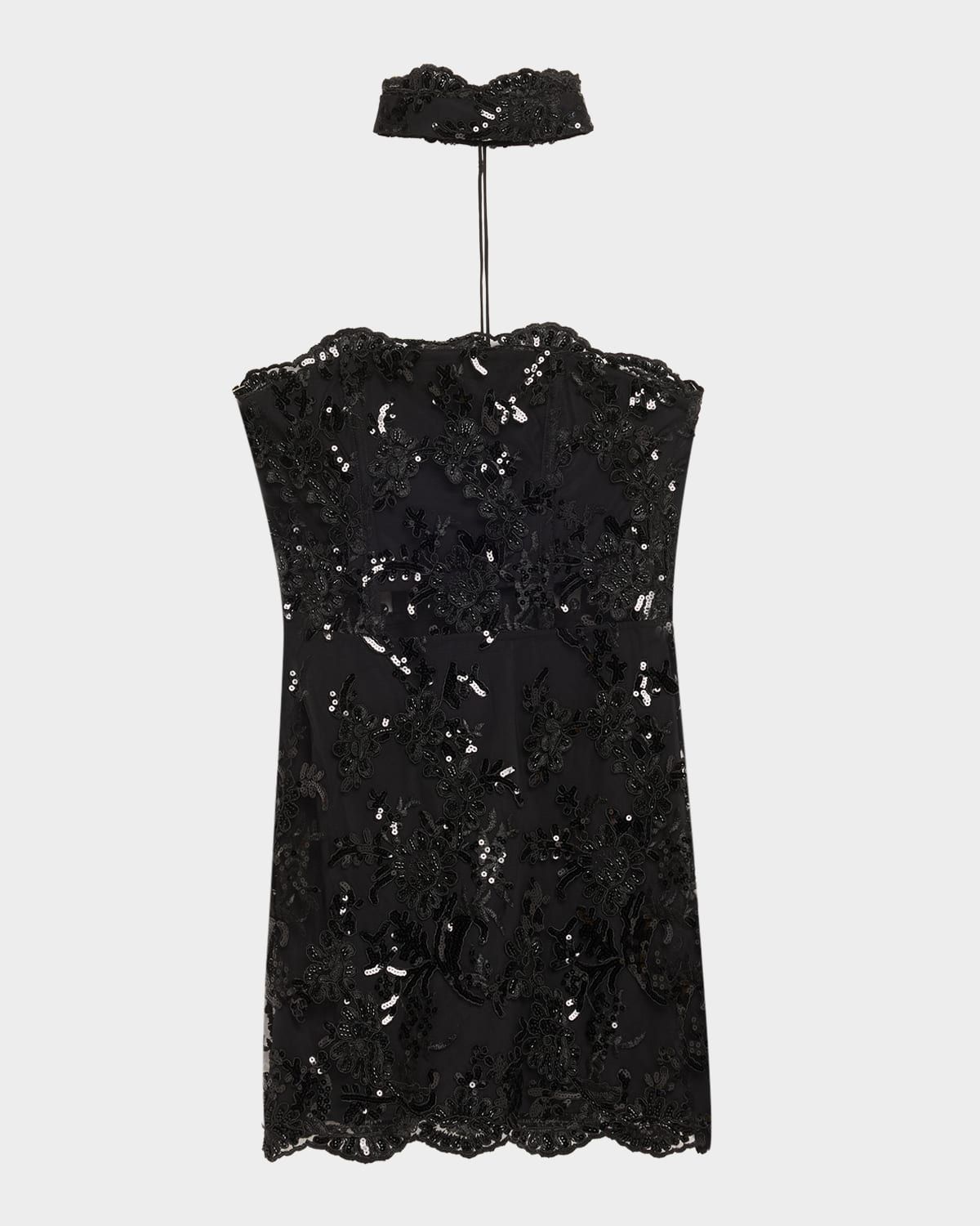 Georgie Embellished Lace Mini Dress
