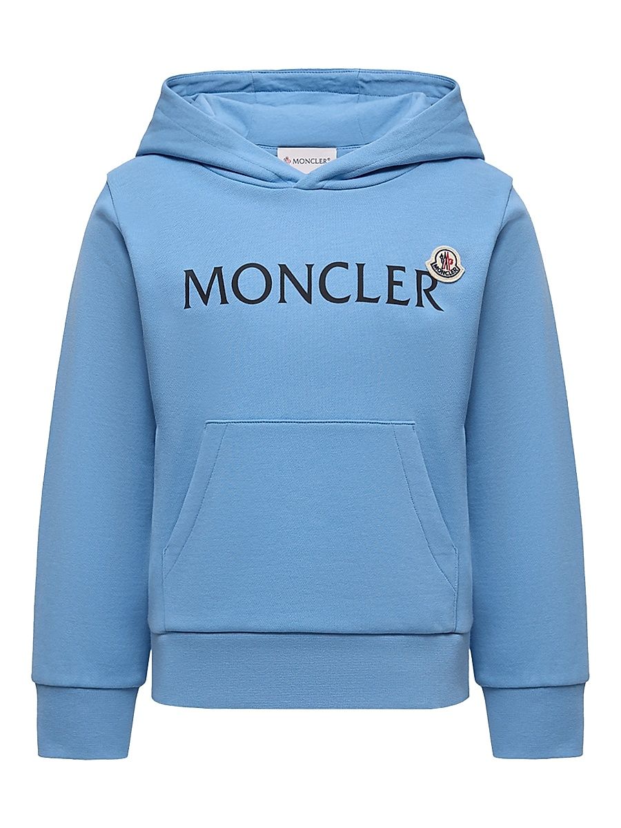 Little Boy's & Boy's Hoodie in Cotton - Light Blue - Size 14