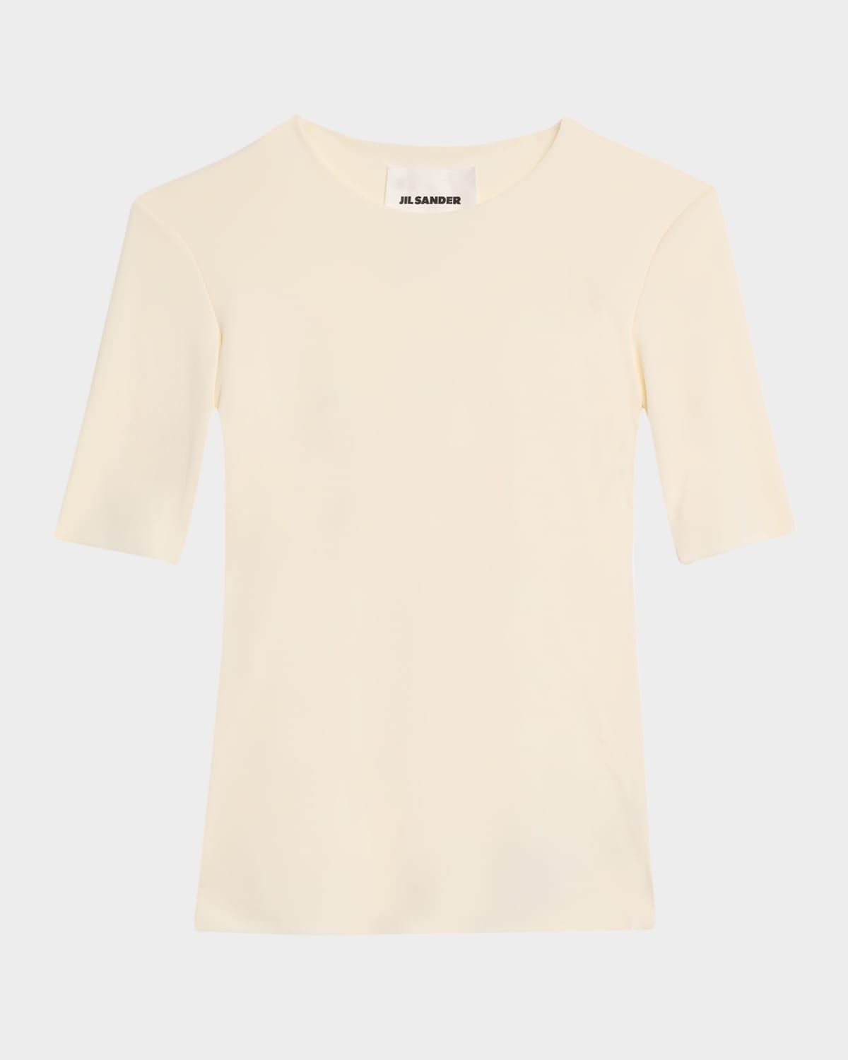 Elbow-Sleeve Slim Top