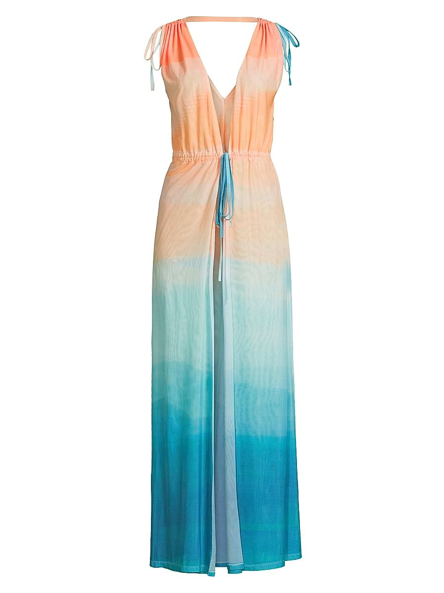 Women's Uma Ombré Sleeveless Caftan Maxi Dress - Size Large