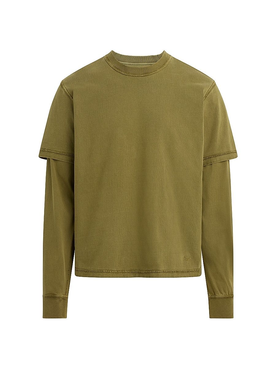 Men's Hybrid Long-Sleeve T-Shirt - Olive - Size XXL
