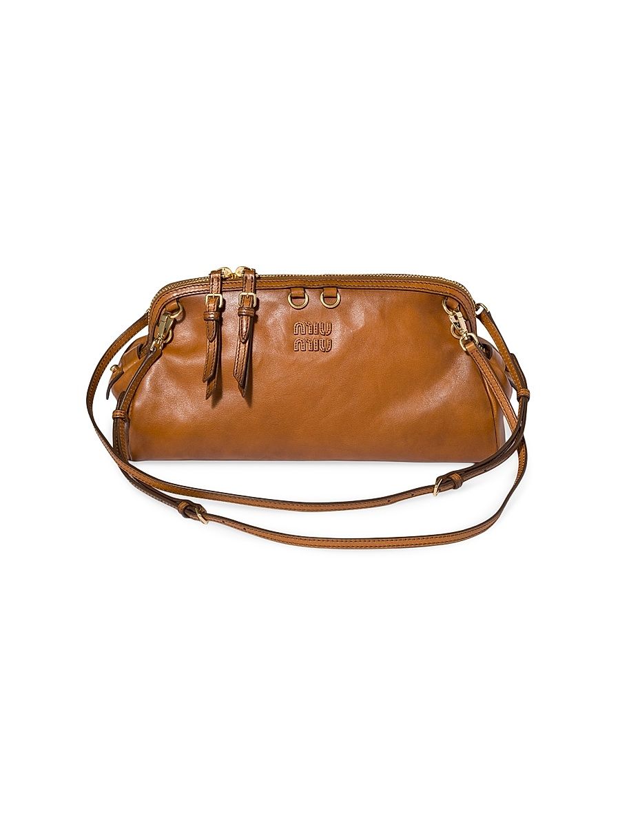 Women's Caprice Leather Shoulder Bag - Brown