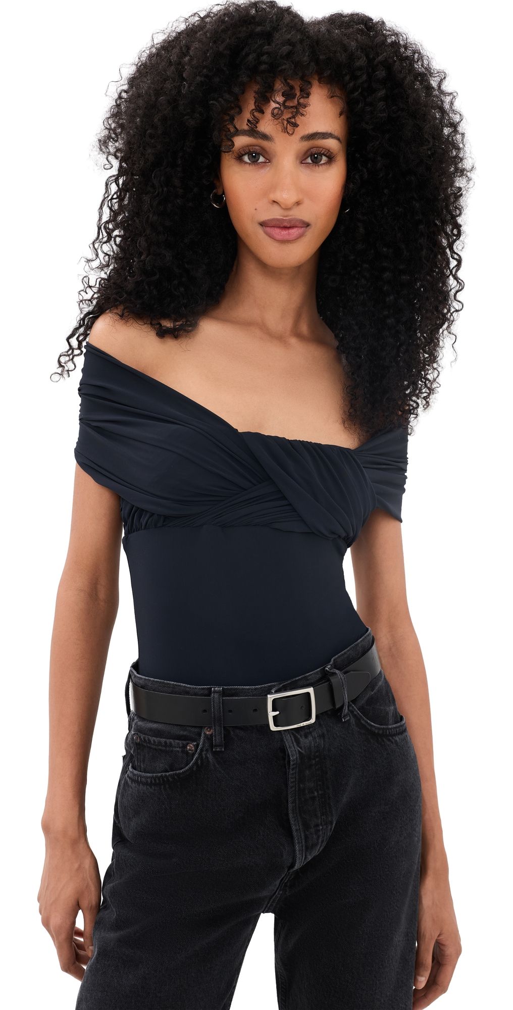 AGOLDE Stam Thong Bodysuit Navy M