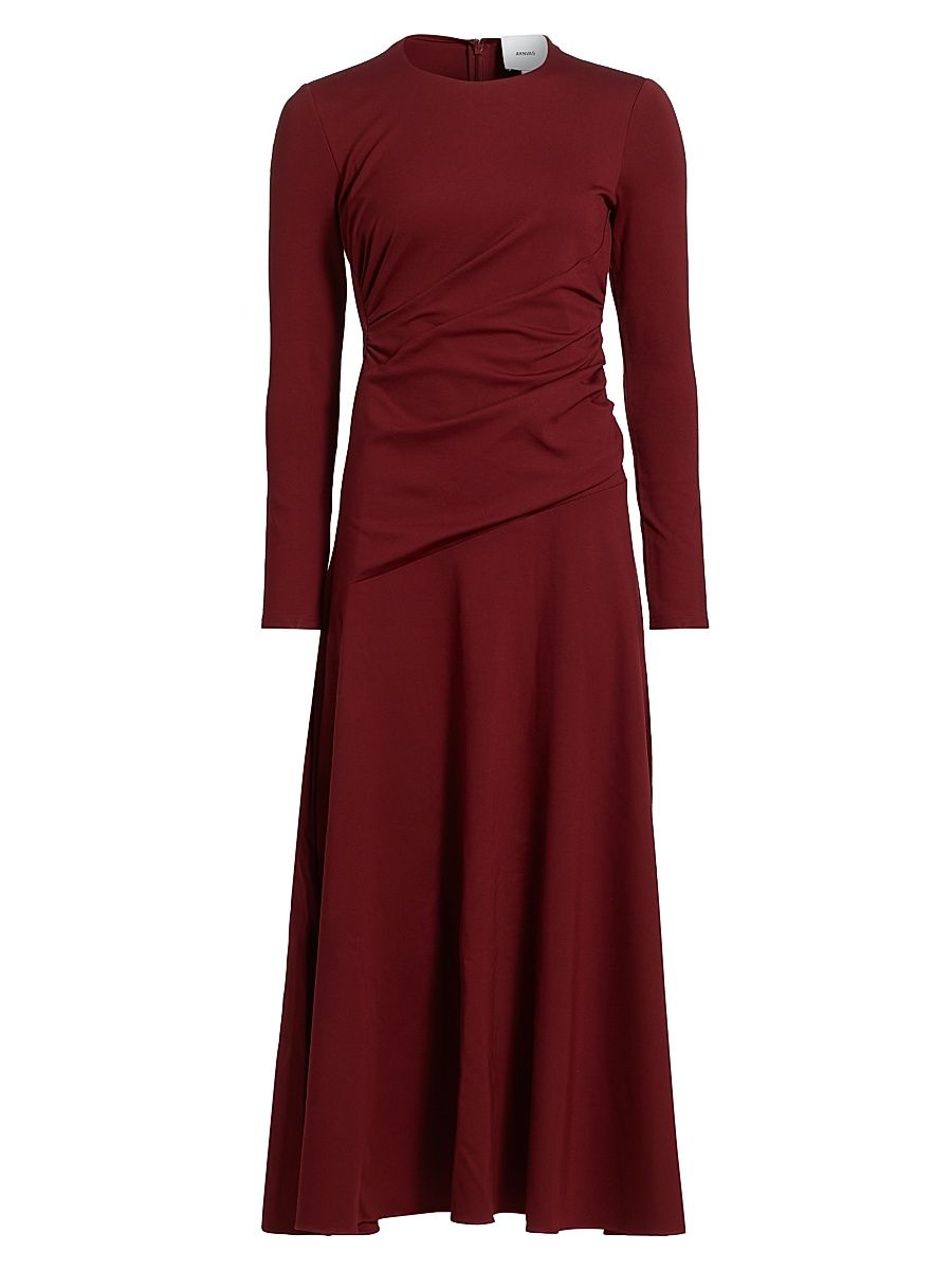 Women's Daphna Ruched Jersey Maxi-Dress - Vino - Size 12