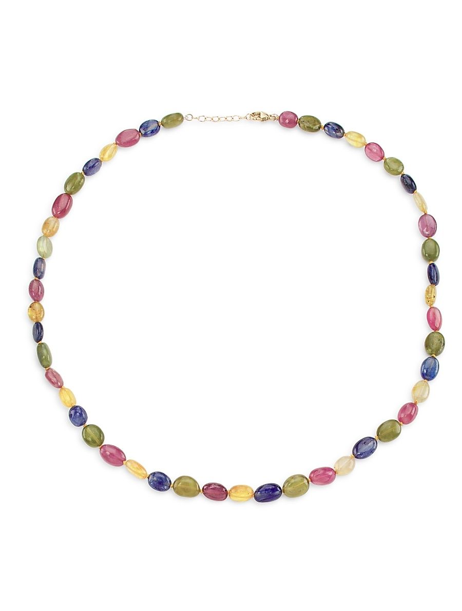 Women's Rainbow Sapphire & 14K Yellow Gold Smooth Candy Necklace - Rainbow