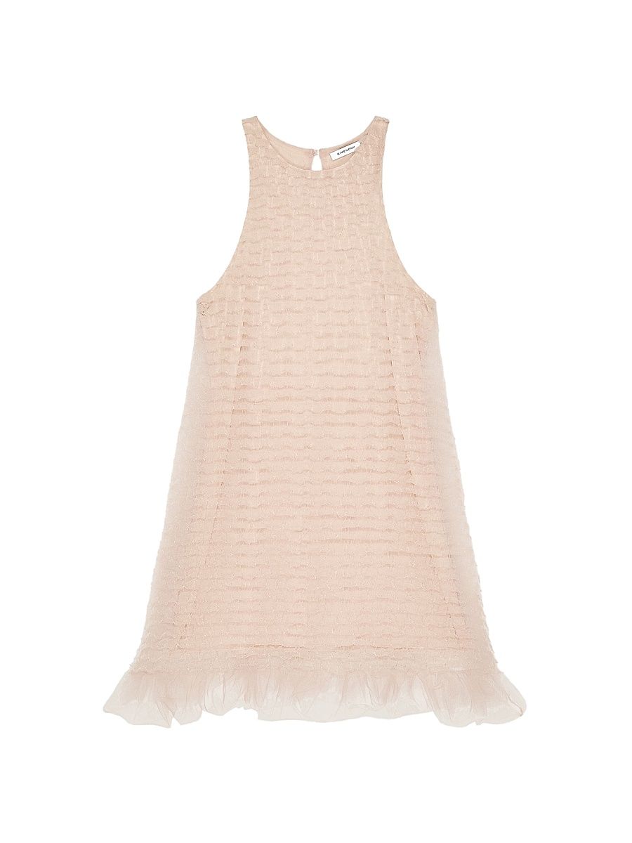 Givenchy Women's Mini Dress with Nylon Frills - Light Peach - Size Large