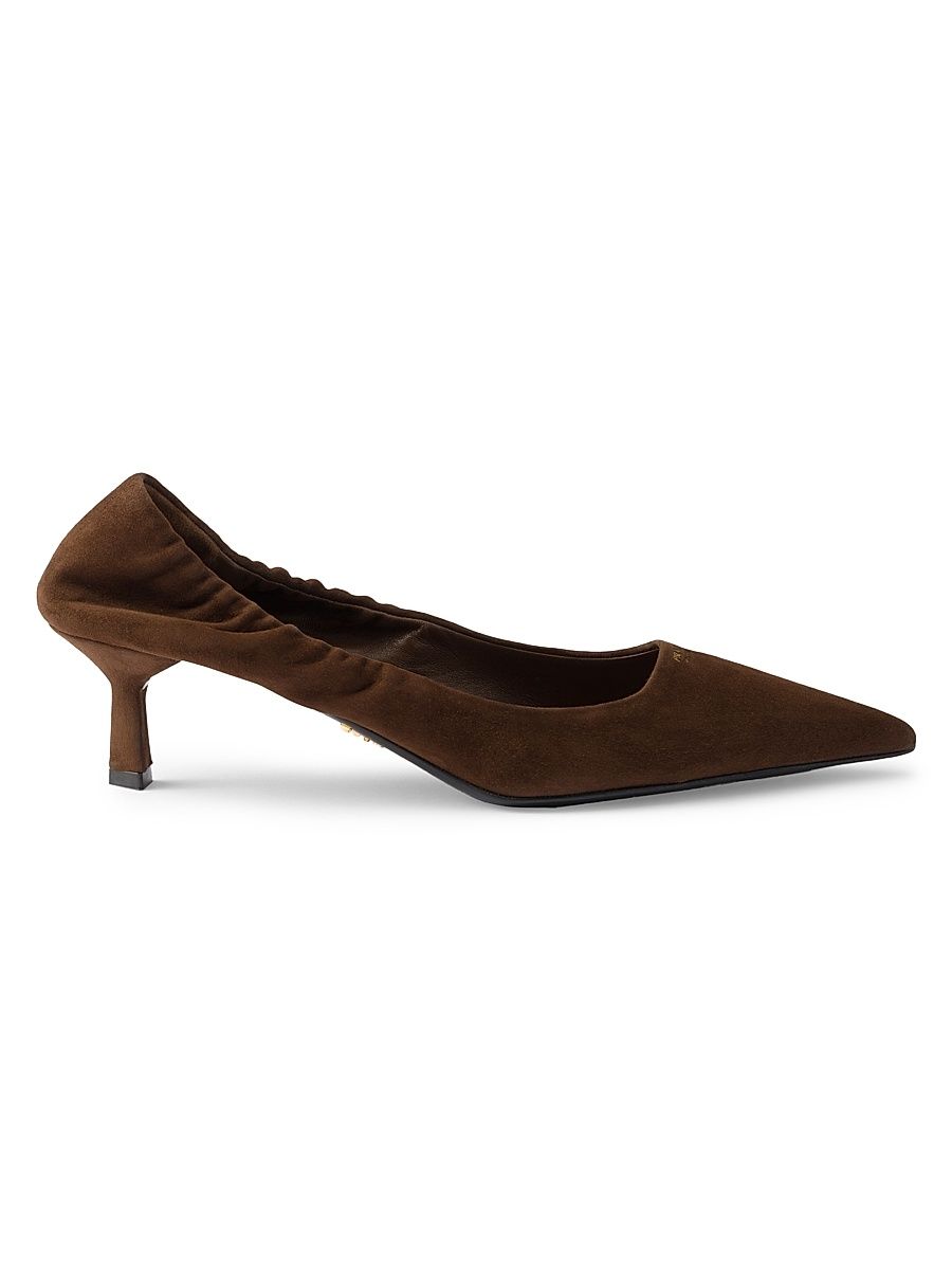 Women's Suede 55MM Pumps - Dark Brown - Size 10.5