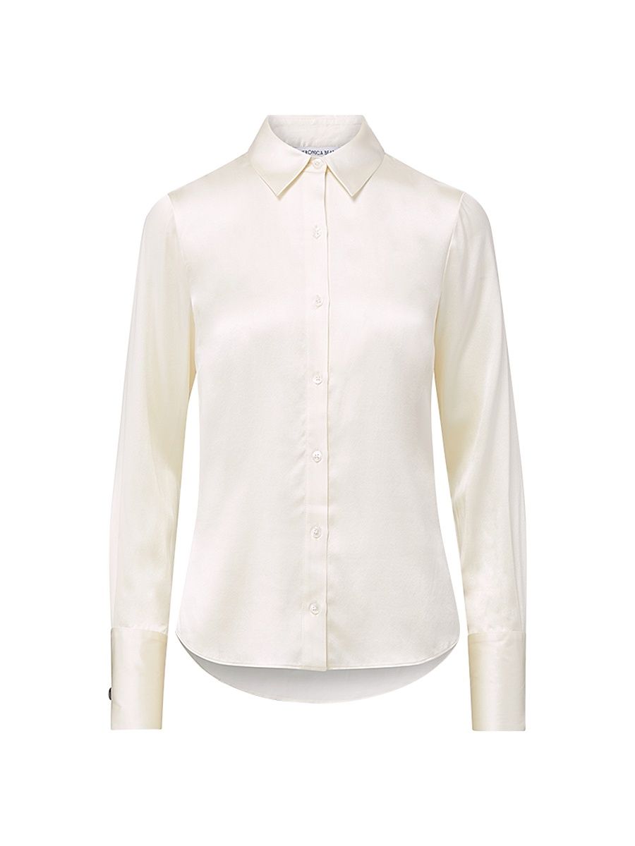 Women's Monique Silk-Blend Shirt - Ivory - Size 16