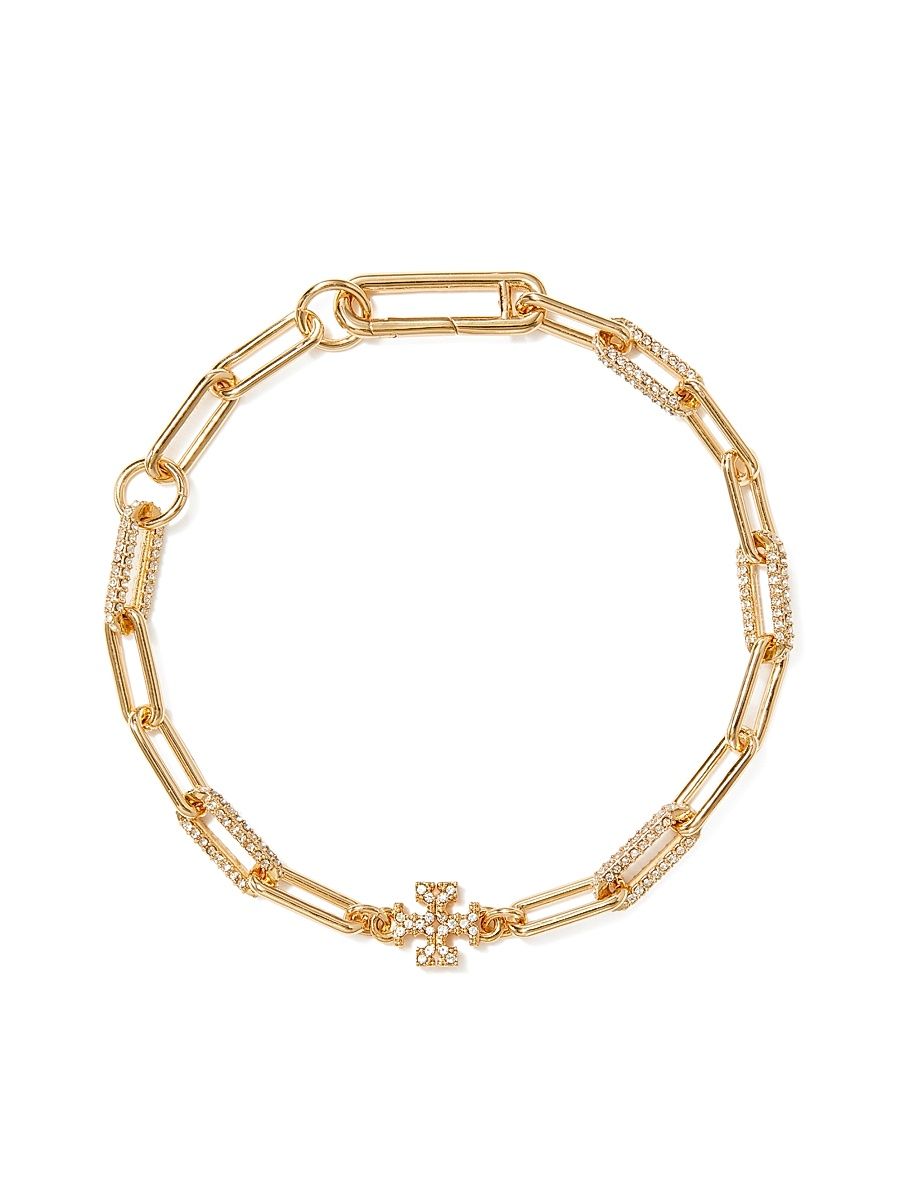 Women's Icon Pavé Chain Bracelet - Tory Gold Crystal
