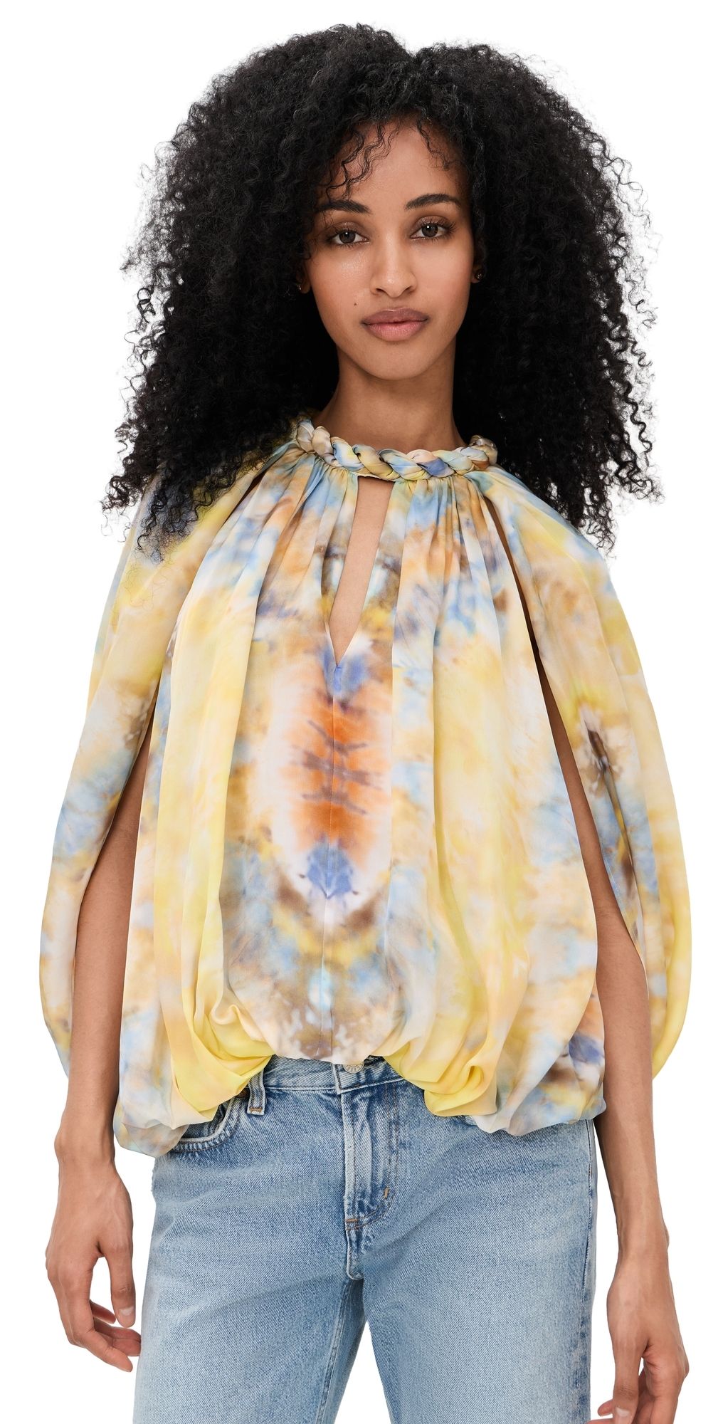 Zimmermann Alchemy Twist Billow Blouse Citrus Tie Dye 1