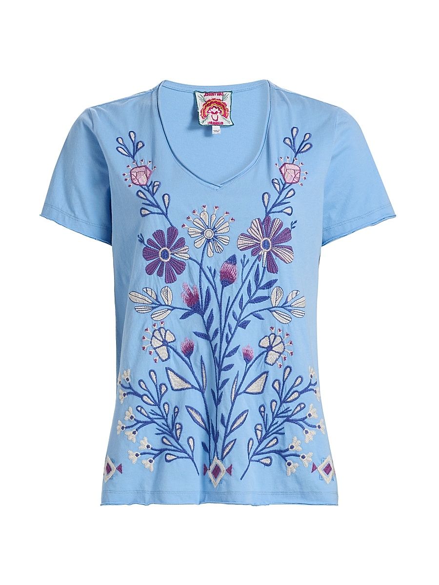 Women's Adina Cotton Everyday T-Shirt - Della Robbia Blue - Size XS