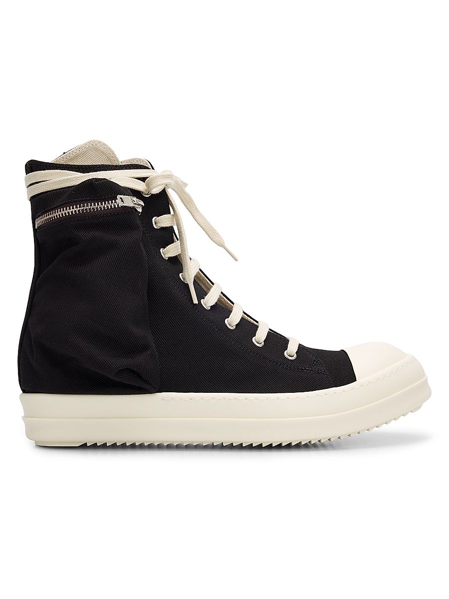 Men's Cargo Sneaks High-Top Canvas Sneakers - Black Milk - Size 13