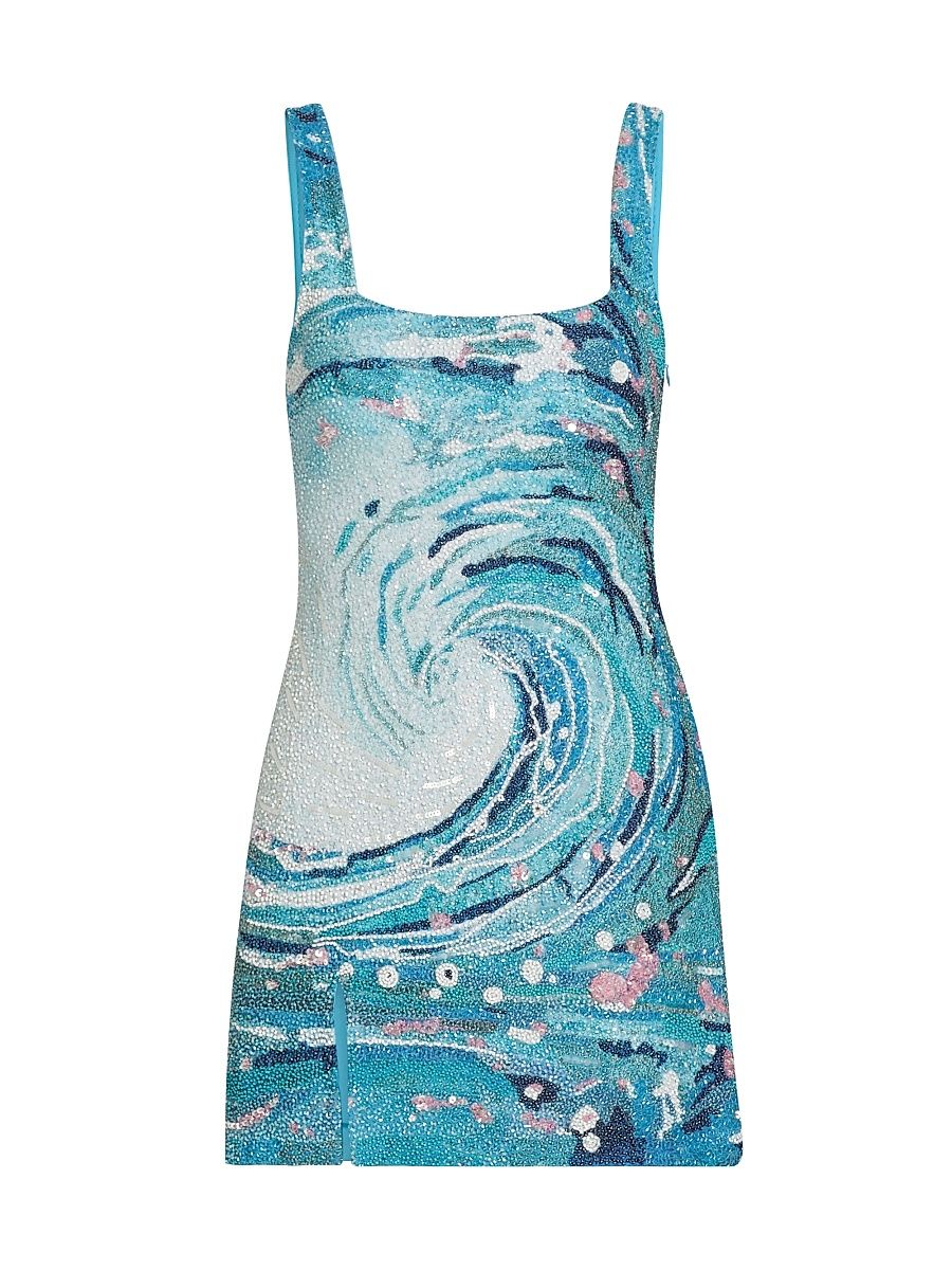 Women's Le Sable Beaded Minidress - Tidal Wave - Size Large