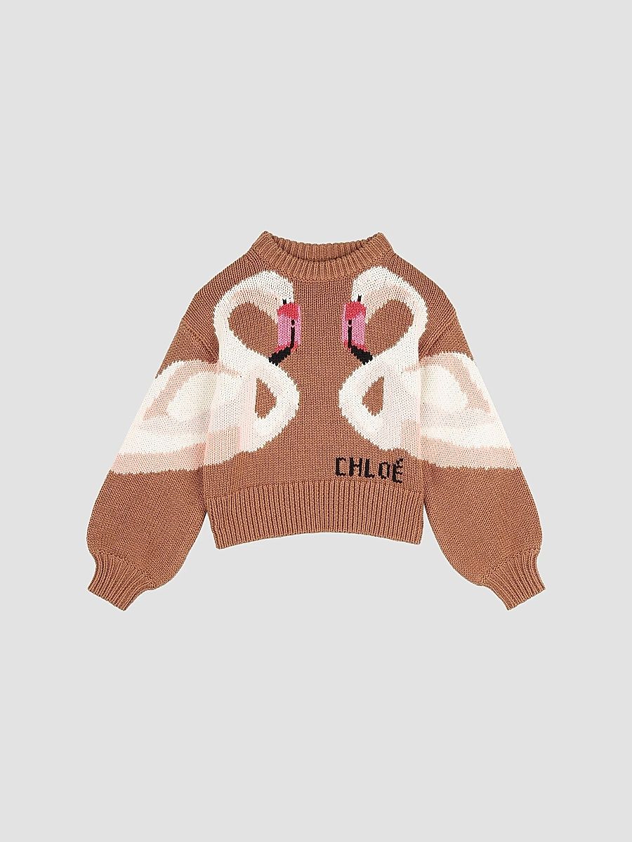 Girl's Little Girl's & Girl's Flamingo Intarsia Cotton-Wool Sweater - Thrush - Size 4