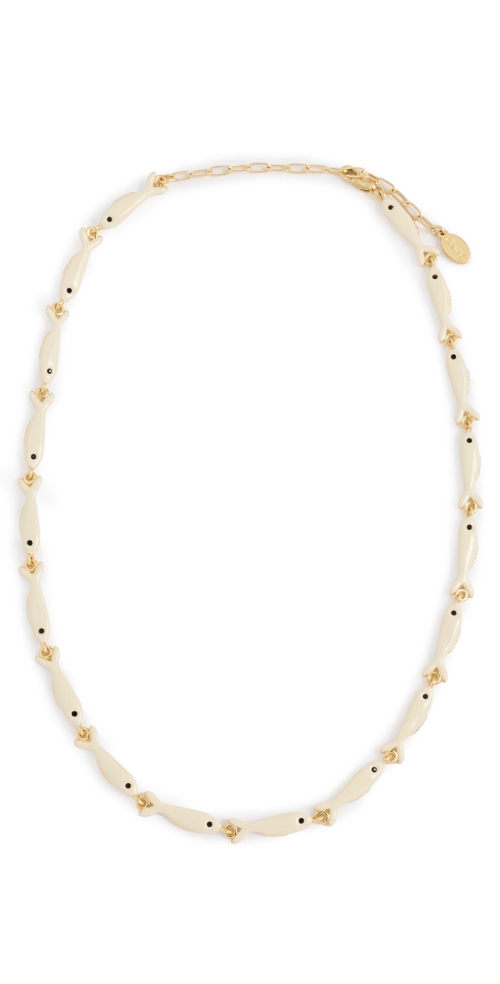Clare V. Enamel Sardine Necklace Cream One Size