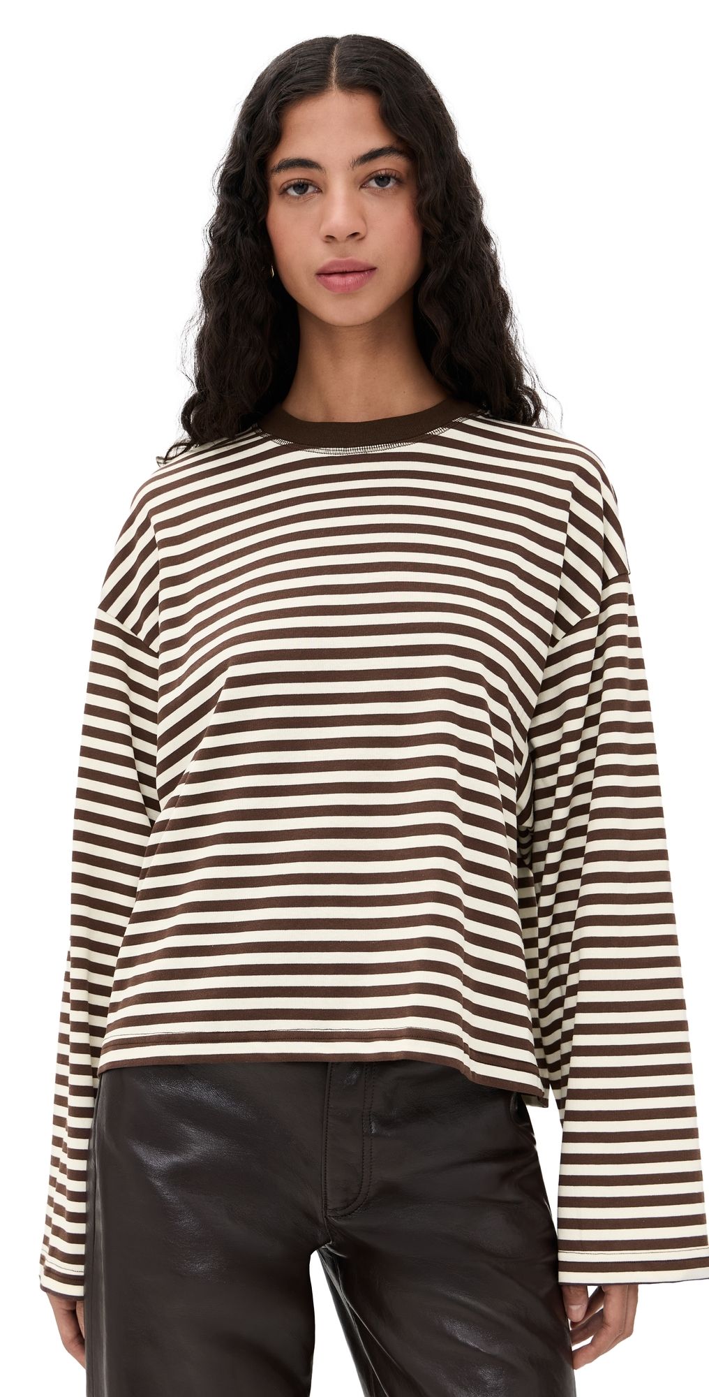 Lioness Bloom Long Sleeve Tee DARK CHOCOLATE STRIPE S