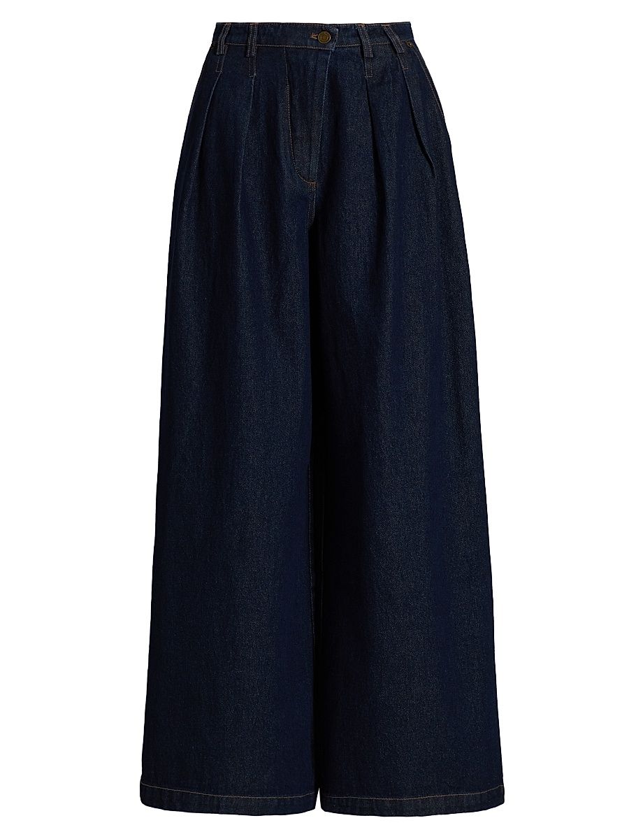 Women's Micah Denim Wide-Leg Pants - Indigo - Size 6