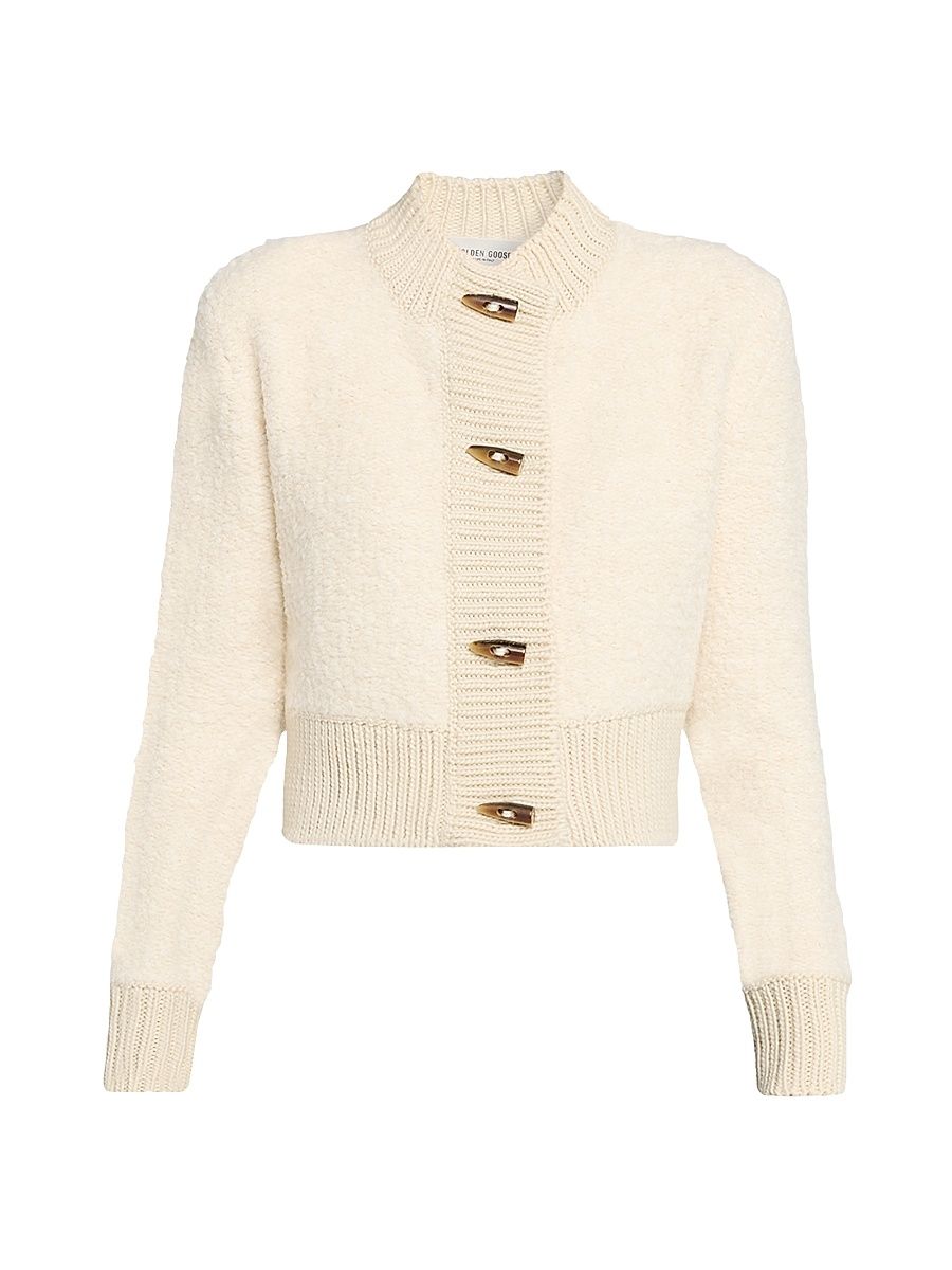 Women's Journey Oxa Bouclé Cardigan - White - Size XS