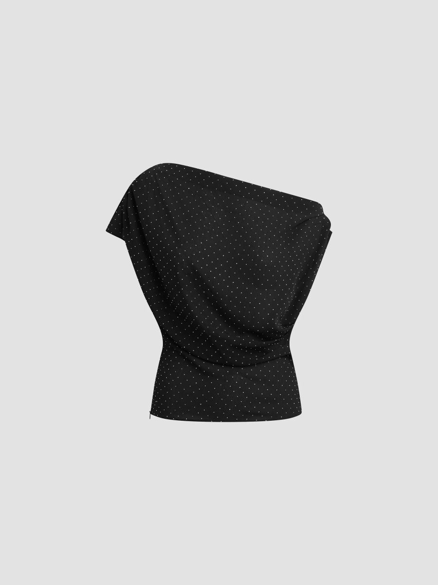 Joe's Jeans Women's The Isla Polka Dot Draped Top - Black - Size XS