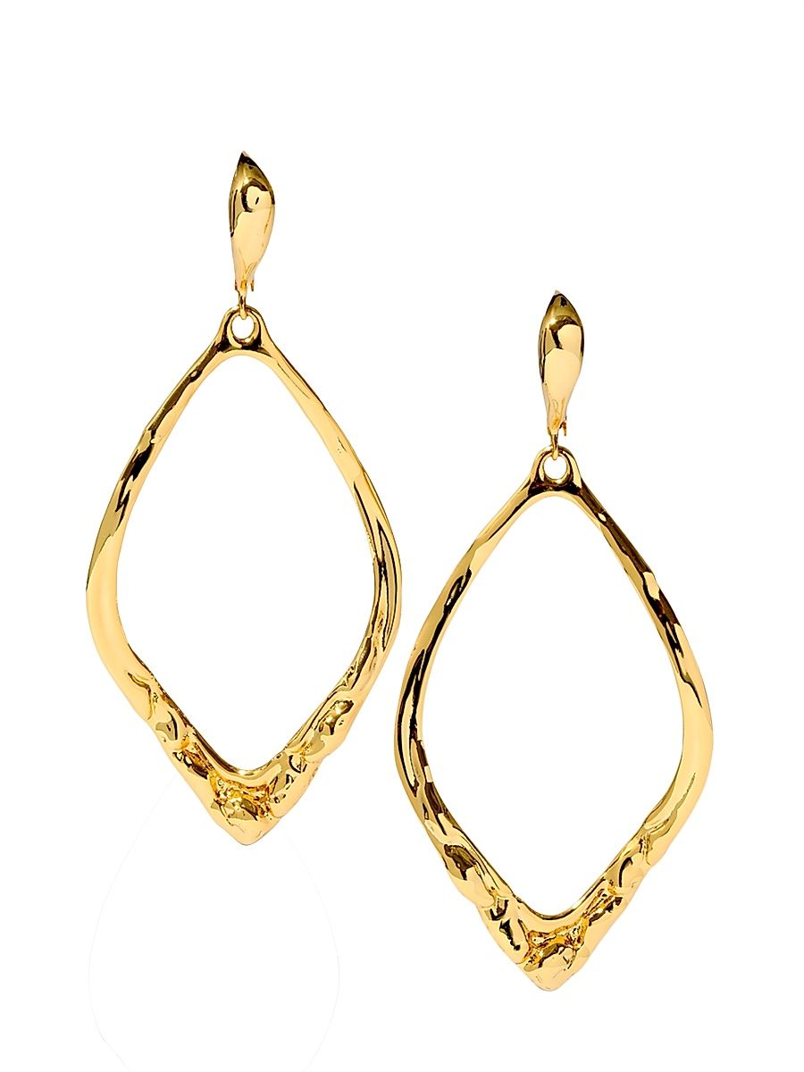 Women's Brut Oval Drop Earrings - Gold