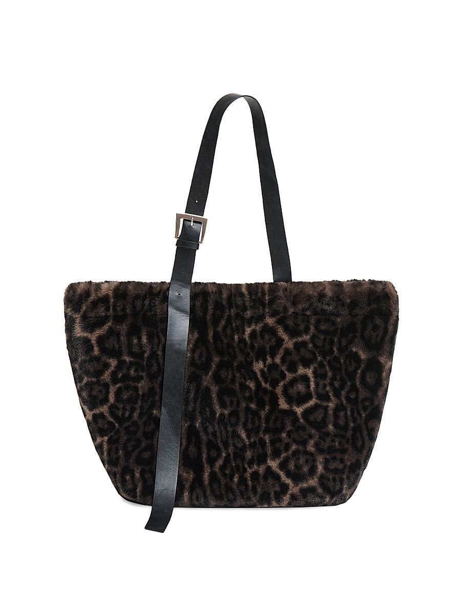 Women's Esti Leopard-Print Faux-Fur Tote Bag - Dark Leopard