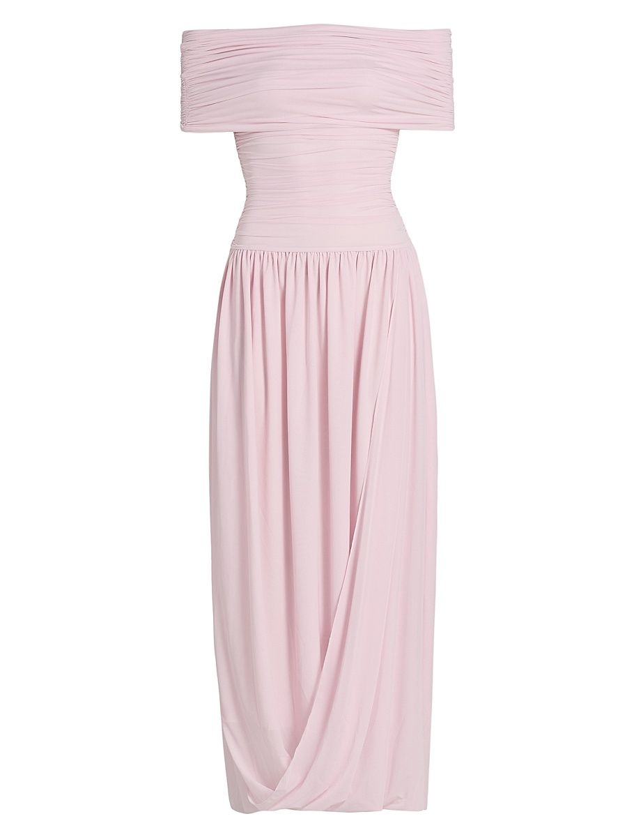 Women's Irulan Jersey Off-The-Shoulder Maxi Dress - Icy Pink - Size XL