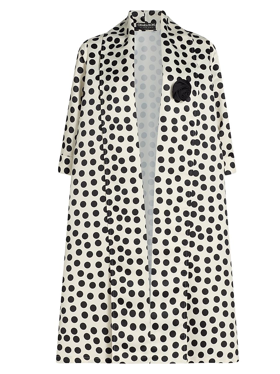 Women's Nanami Rose Appliqué Coat - Bette White - Size Large