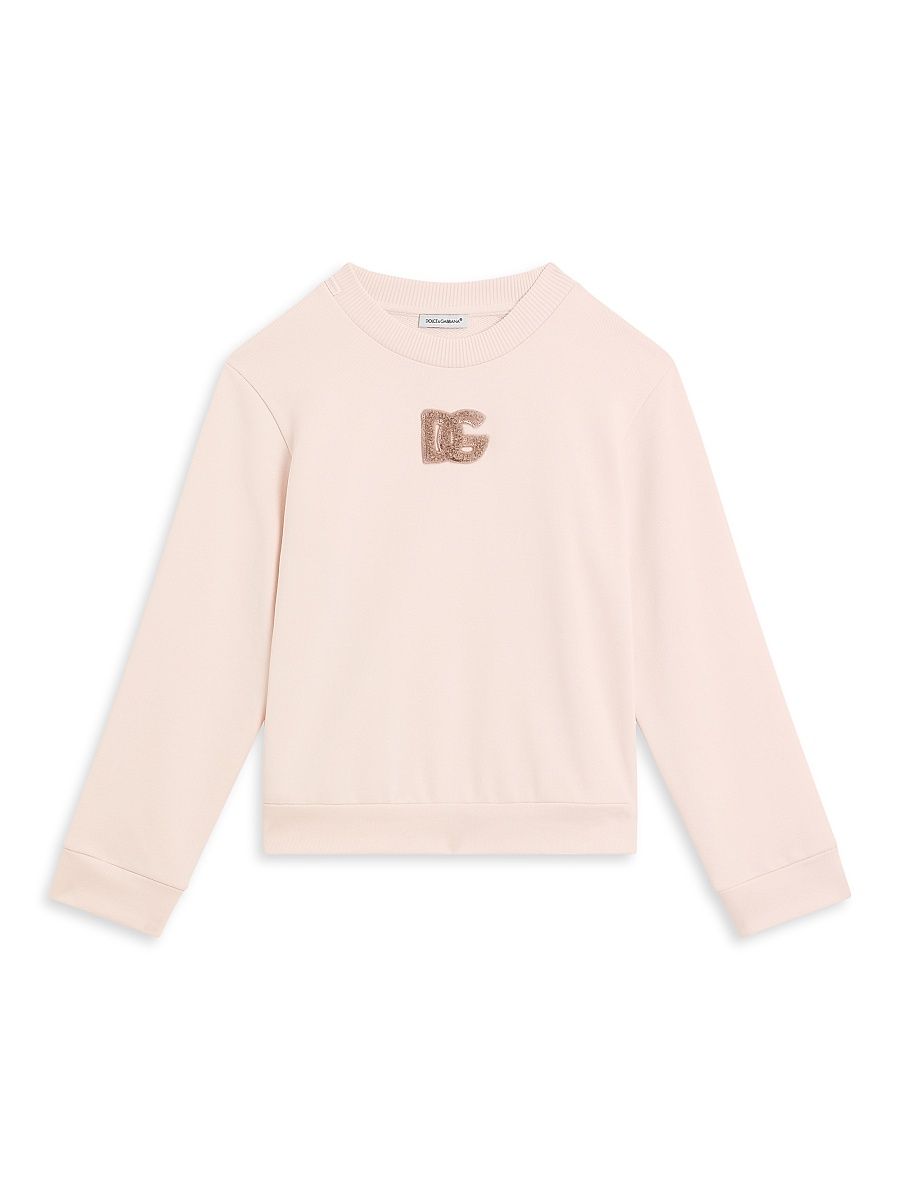 Little Girl's & Girl's Logo Crewneck Sweatshirt - Rosa Pallido - Size 12