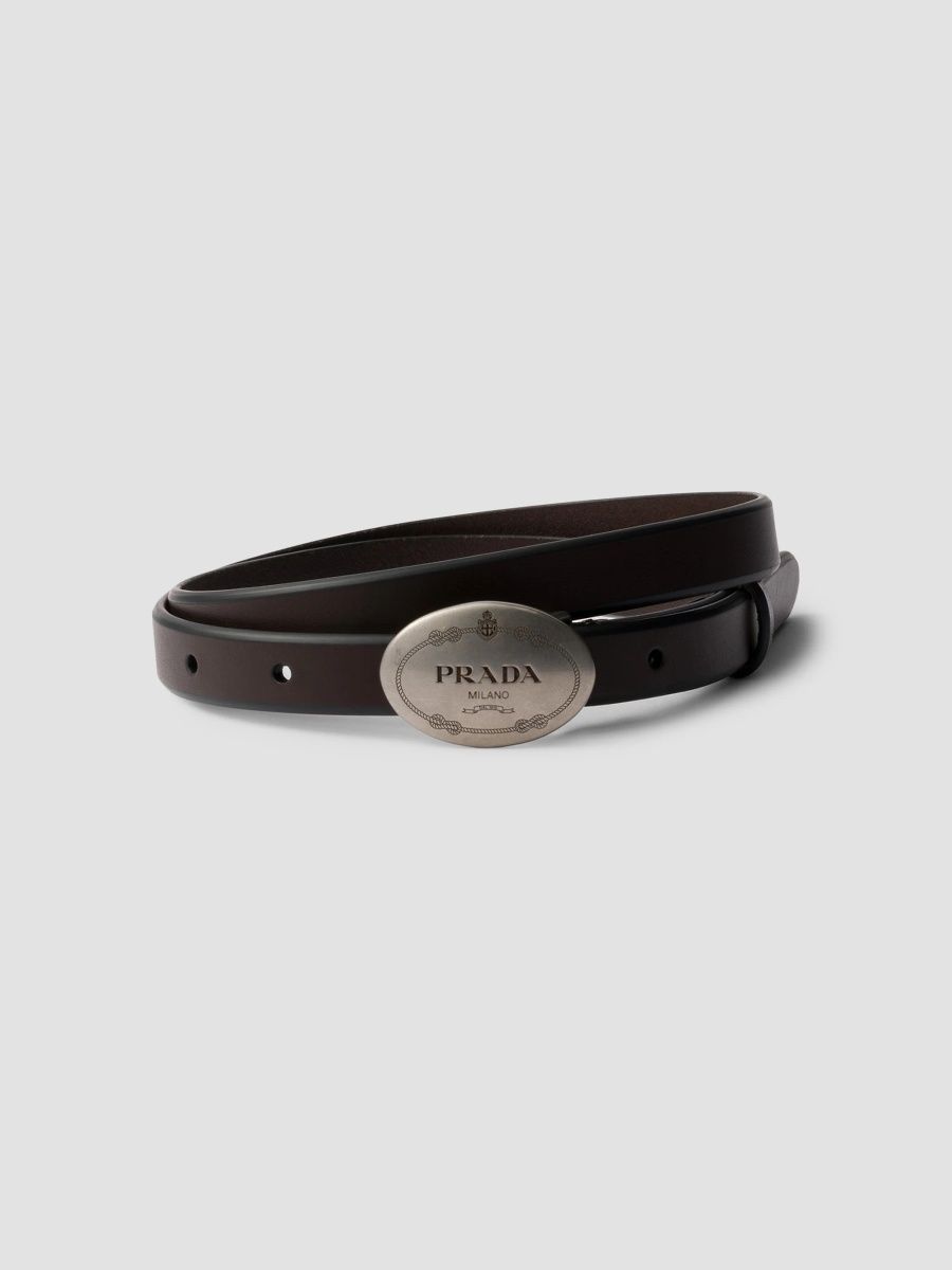 Prada Women's Leather Belt - Brown - Size 28