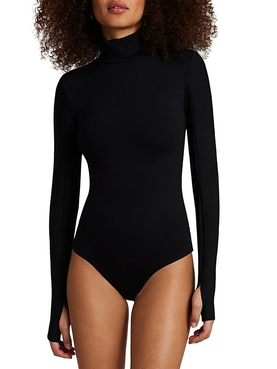 Women's Neoprene Turtleneck Bodysuit - Black - Size XL