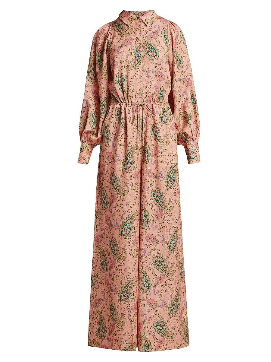 Women's Isha Paisley Wide-Leg Jumpsuit - Pink Paisley - Size 8