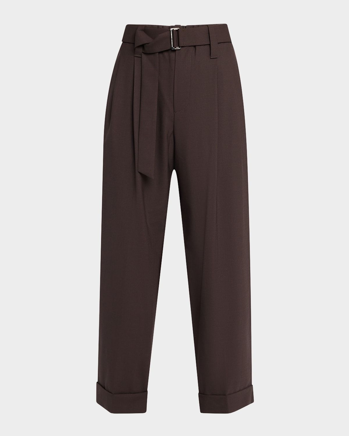 Tropical Wool Baggy Sartorial Pleated Ankle Pants