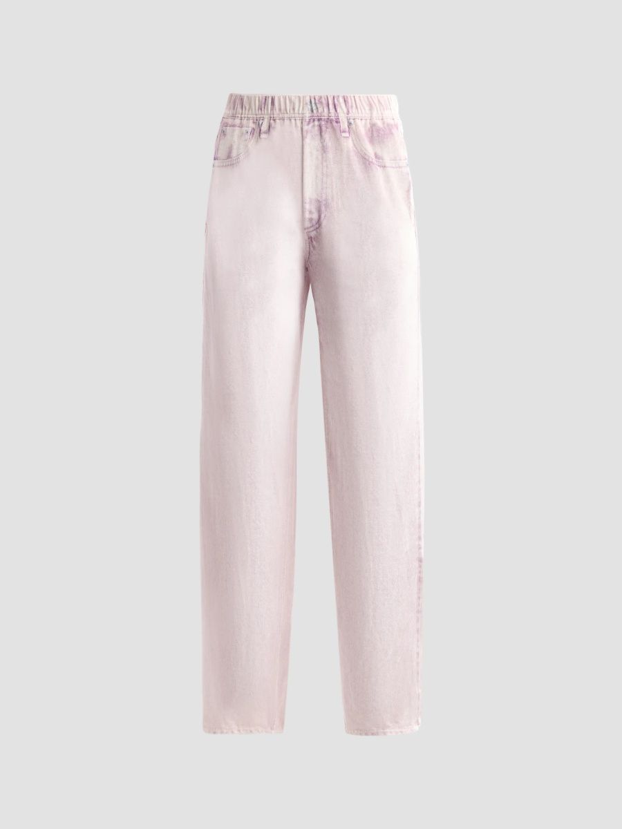 rag & bone Women's rb Miramar Velvet Wide-Leg Pants - Pink Marble - Size XL