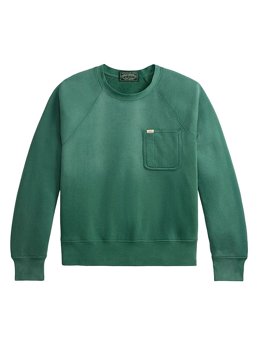 Men's Seasonal Fleece Cotton-Blend Sweatshirt - Antique Green - Size Large