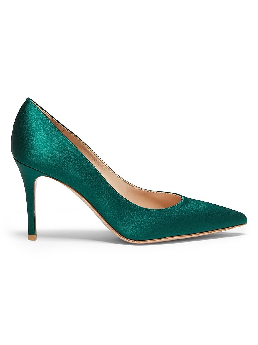 Women's 85MM Crepe Satin Pumps - Hunter - Size 11
