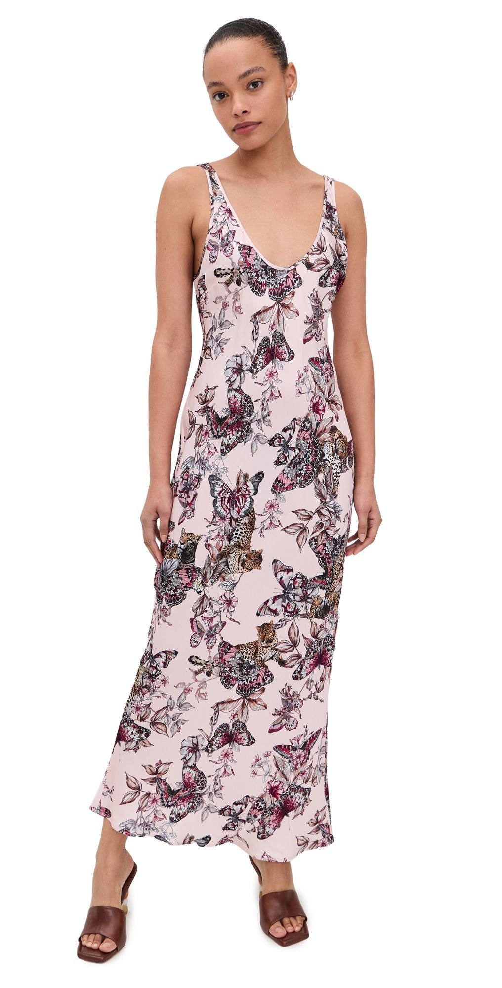 L'AGENCE Akiya Tank Dress Nectar Pink Multi Butterfly M