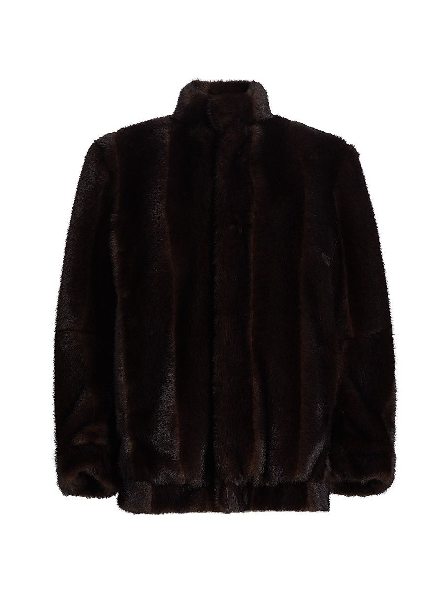 Women's Faux-Fur Jacket - Brown - Size 6